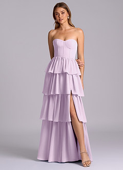 Azazie Faye At-home Try On Dresses Black A-Line Sweetheart Neckline Chiffon Dress image4