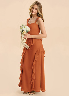Azazie Sloane Junior Cinnamon A-Line Sweetheart Neckline Chiffon Dress image5
