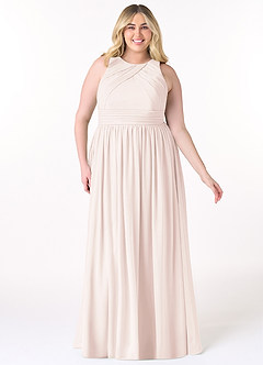 Azazie Harper Bridesmaid Dresses Rose Petal A-Line Pleated Chiffon Dress image6