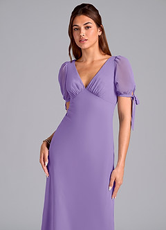 Azazie Pheby Bridesmaid Dresses Tahiti A-Line Pleated Chiffon Dress image2