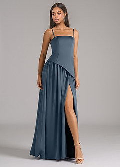 Azazie Adeline Bridesmaid Dresses Twilight A-Line Strapless Stretch Satin Convertible Dress image6