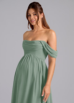 Azazie Saige Abiti da damigella d'onore premaman Abito A-Line Plissettato Chiffon Floor-Length image6