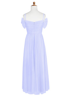 Azazie Jeyne A-Line Off the Shoulder Tulle Floor-Length Junior Bridesmaid Dress image7