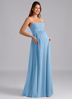 Azazie Saige Maternity Bridesmaid Dresses A-Line Pleated Chiffon Floor-Length Dress image8