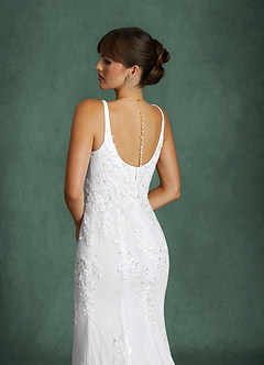 Azazie Harlow Wedding Dresses Diamond White Mermaid Lace Dress image8