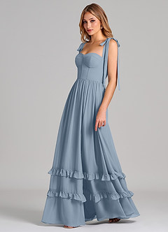 Azazie Anastacia 신부 들러리 드레스 A라인 스윗하트 네크라인 쉬폰 바닥 길이 드레스 image5