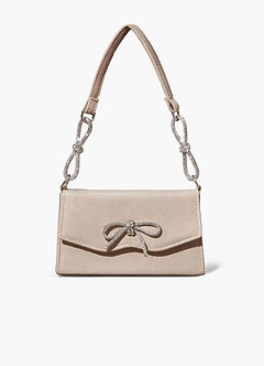 front Bowknot Rhinestone Underarm Bag
