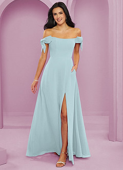 Barbie ♥ Azazie Bridesmaid Dresses Mist A-Line Off the Shoulder Chiffon Convertible Dress image1