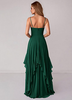 Azazie Zaina Bridesmaid Dresses Emerald A-Line Chiffon Dress image6