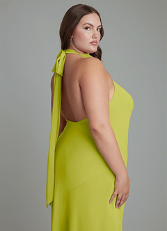 Azazie Velli Bridesmaid Dresses Lemongrass Mermaid High Neck Chiffon Dress image14