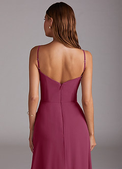 Azazie Marley Bridesmaid Dresses Mulberry A-Line Off the Shoulder Chiffon Convertible Dress image10