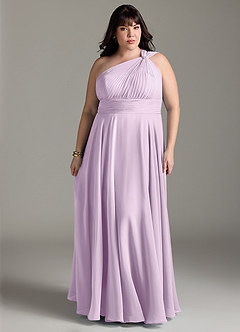 Azazie Charlize Vestidos de madrinha de casamento Vestido Lilás Fosco de Chiffon de Linha A com Um ombro image7