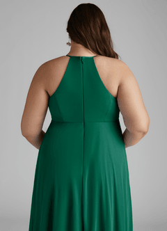 Azazie Annabelle Maternity Bridesmaid Dresses A-Line V-Neck Pleated Mesh Floor-Length Dress image10