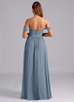 Azazie Saige Maternity Bridesmaid Dresses A-Line Pleated Chiffon Floor-Length Dress image2