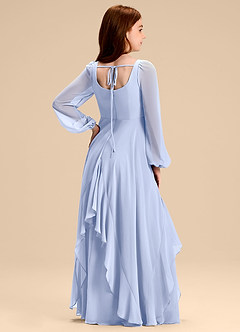 Azazie Clara Junior Abito A-Line in Chiffon Blusa Ghiaccio image8