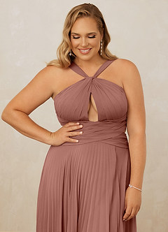 Christian Siriano Bridal for Azazie 1009 Bridesmaid Dresses Cedar Rose A-Line Pleated Chiffon Dress image13