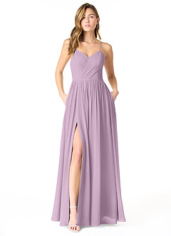 Azazie Cora Bridesmaid Dresses Wisteria A-Line Pleated Chiffon Dress image1
