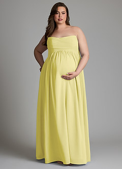 Azazie Saige Maternity Bridesmaid Dresses A-Line Pleated Chiffon Floor-Length Dress image9