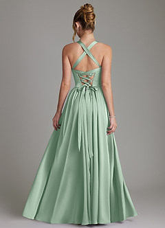 Azazie Francis Morsiusneito Mekot A-linja Korsetti Joustava satiini Lattian pituus Pukeutua image2