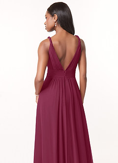 Azazie Maren Bridesmaid Dresses Mulberry A-Line Pleated Chiffon Dress image5