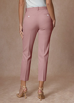 front Whitney Altrosa Strukturierter Stretch-Cropped-Hosenanzug