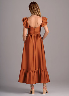 Azazie Anaya Bridesmaid Dresses Cinnamon A-Line Sweetheart Neckline Stretch Satin Convertible Dress image2