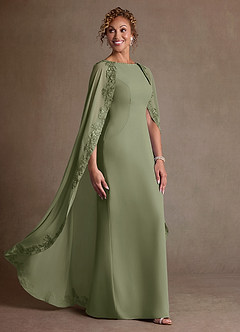 Azazie Artemisia Mother of the Bride Dresses Pistachio Sheath Lace Chiffon Dress image2