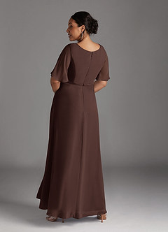 Azazie Tricia Mother of the Bride Dresses Ganache A-Line V-Neck Pleated Chiffon Dress image11
