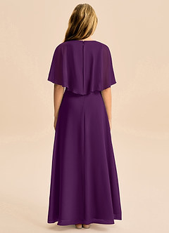 Azazie Maris Junior Grape A-Line Chiffon Dress image2