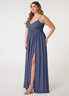Azazie Alia Bridesmaid Dresses Stormy A-Line Pleated Chiffon Dress image8