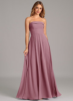 Azazie Lucienne Bridesmaid Dresses Vintage Mauve A-Line Strapless Chiffon Convertible Dress image3