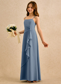 Azazie lolly Girls Formal Blumenmädchenkleider A-Linie Plissee Chiffon Kleid Zwielichtviolett image1