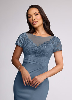 Azazie Susan Mother of the Bride Dresses Twilight Sheath Lace Stretch Crepe Dress image3