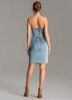 Azazie Adrienne Bridesmaid Dresses Dusty Blue Mermaid Corset Stretch Satin Convertible Dress image8