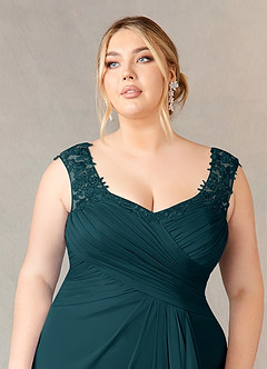 Azazie Edelin Mother of the Bride Dresses Pine A-Line Sweetheart Neckline Pleated Mesh Dress image17