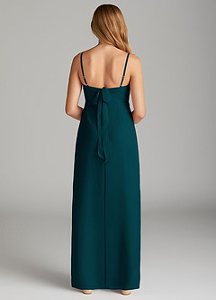 Azazie Mai Junior Pine Sheath Pleated Chiffon Dress image2