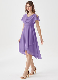 Azazie Graciela Junior Tahiti A-Line Pleated Chiffon Dress image4