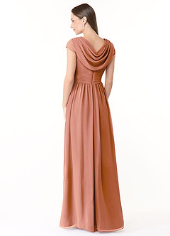 Azazie Organa Schlussverkauf A-Linie Plissee Chiffon Kleid Desert Rose image4