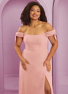Barbie ♥ Azazie Bridesmaid Dresses Rosette A-Line Off the Shoulder Chiffon Convertible Dress image11