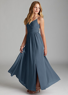 Azazie Zeya Junior Neptune A-Line Chiffon Dress image4