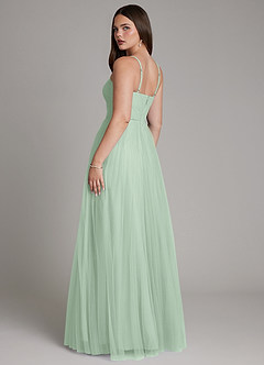 Azazie Teagan Robes de demoiselle d'honneur Robe Trapèze en Tulle Encolure en Forme de Cœur Agave image5