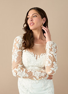 Azazie Nylah Final Sale Diamond White A-Line Sequins Tulle Dress image3