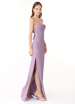 Azazie Mai Brautjungfernkleider Etui Plissee Chiffon Kleid Blauregen image3
