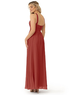 Azazie Kielle Final Sale Mulberry A-Line Pleated Chiffon Dress image4