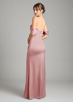 Azazie Johana Bridesmaid Dresses Dusty Rose Mermaid Off the Shoulder Stretch Satin Convertible Dress image8