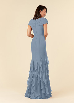 Azazie Bailora Mother of the Bride Dresses Dusty Blue Mermaid Ruched Chiffon Dress image3
