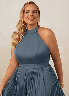 Christian Siriano Bridal for Azazie 1007 Bridesmaid Dresses Twilight A-Line Pleated Stretch Satin Dress image14