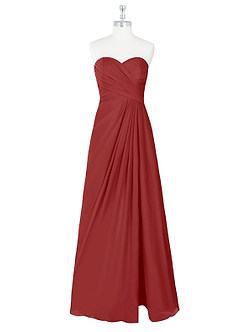 Azazie Arabella Allure Bridesmaid Dresses Rust A-Line Sweetheart Neckline Chiffon Convertible Dress image8