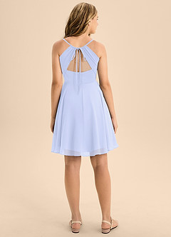 Azazie Avelina Junior Lavender A-Line Pleated Chiffon Dress image2