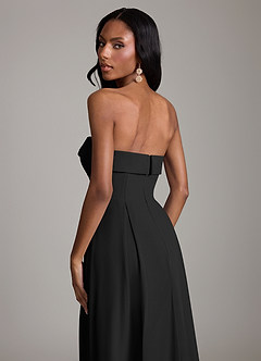 Azazie Lucienne Bridesmaid Dresses Black A-Line Strapless Chiffon Convertible Dress image7